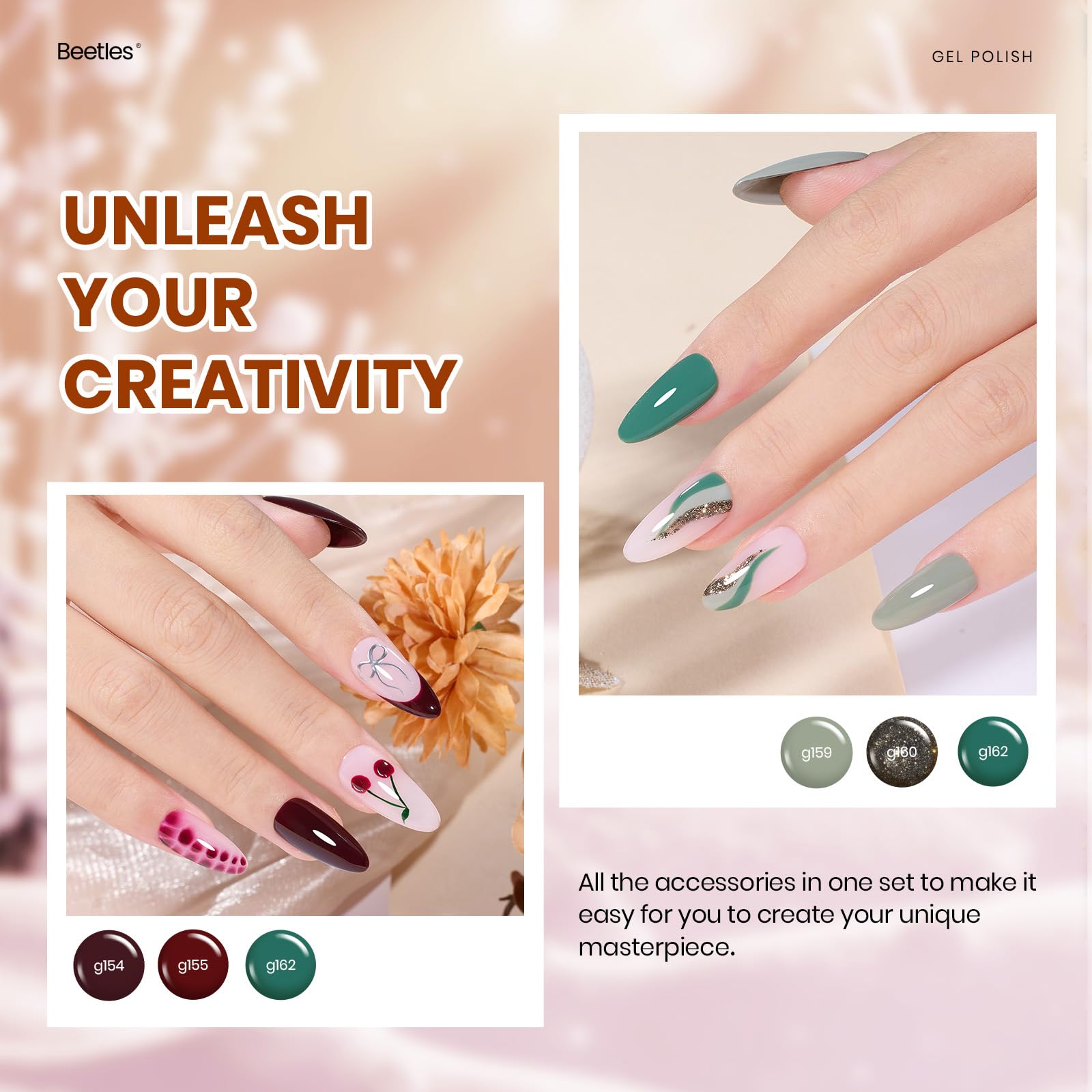 Beetles Gel Polish Sonata – 20-Color Fall Collection Kit (Soak Off UV/LED)
