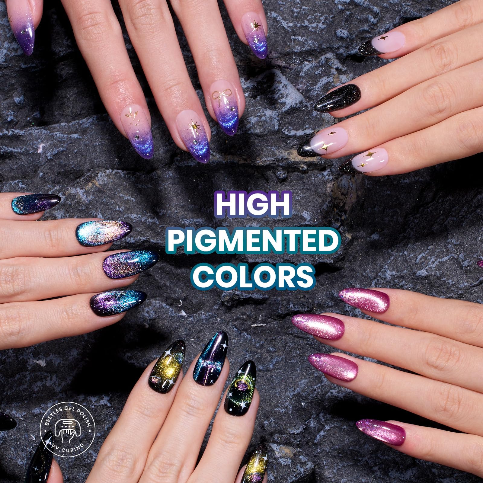 Beetles Chameleon Gel Set — 20 Colors, Cat Eye & Temperature Shift