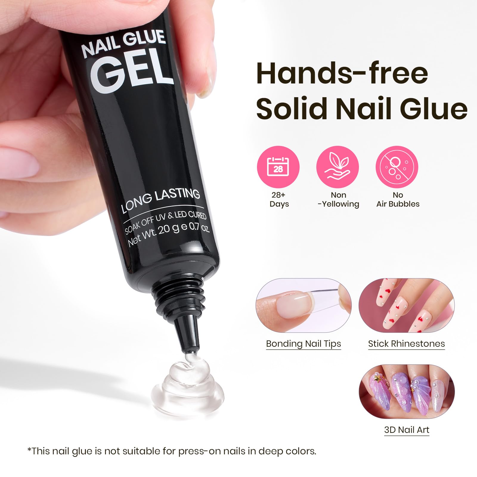 Beetles Gel Polish Tipex Instant Apex Nail Tips Kit – Coffin Long 224Pcs, 16 Sizes, Mini Lamp