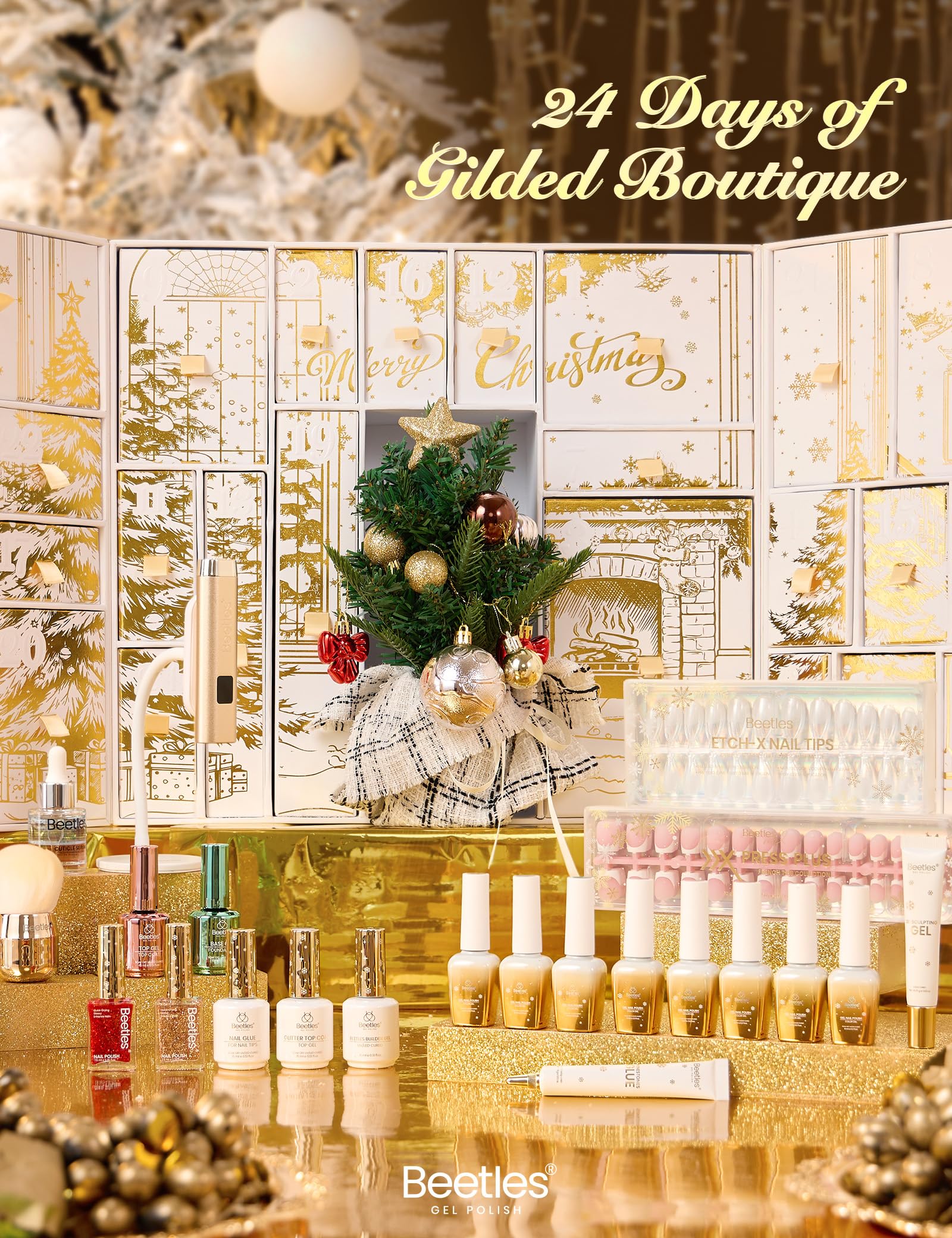 Beetles Gel Polish Gilded Boutique Advent Calendar – 24 Days of Gel Nail Colors & Luxury Gifts