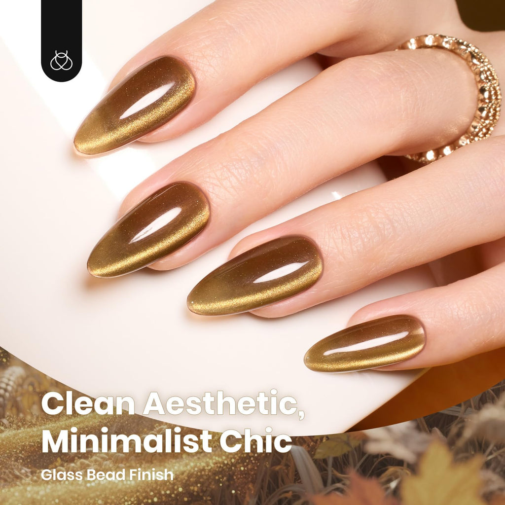 Beetles Gel Polish Golden Mirage Cat Eye Set – 6 Magnetic Colors for DIY or Salon Nails
