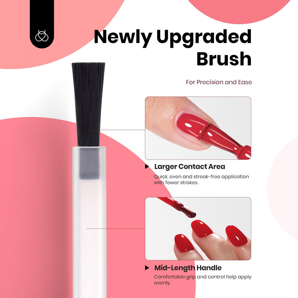 Beetles Red Pink Gel Polish Set - 6 HEMA-Free Colors, 15ml UV LED
