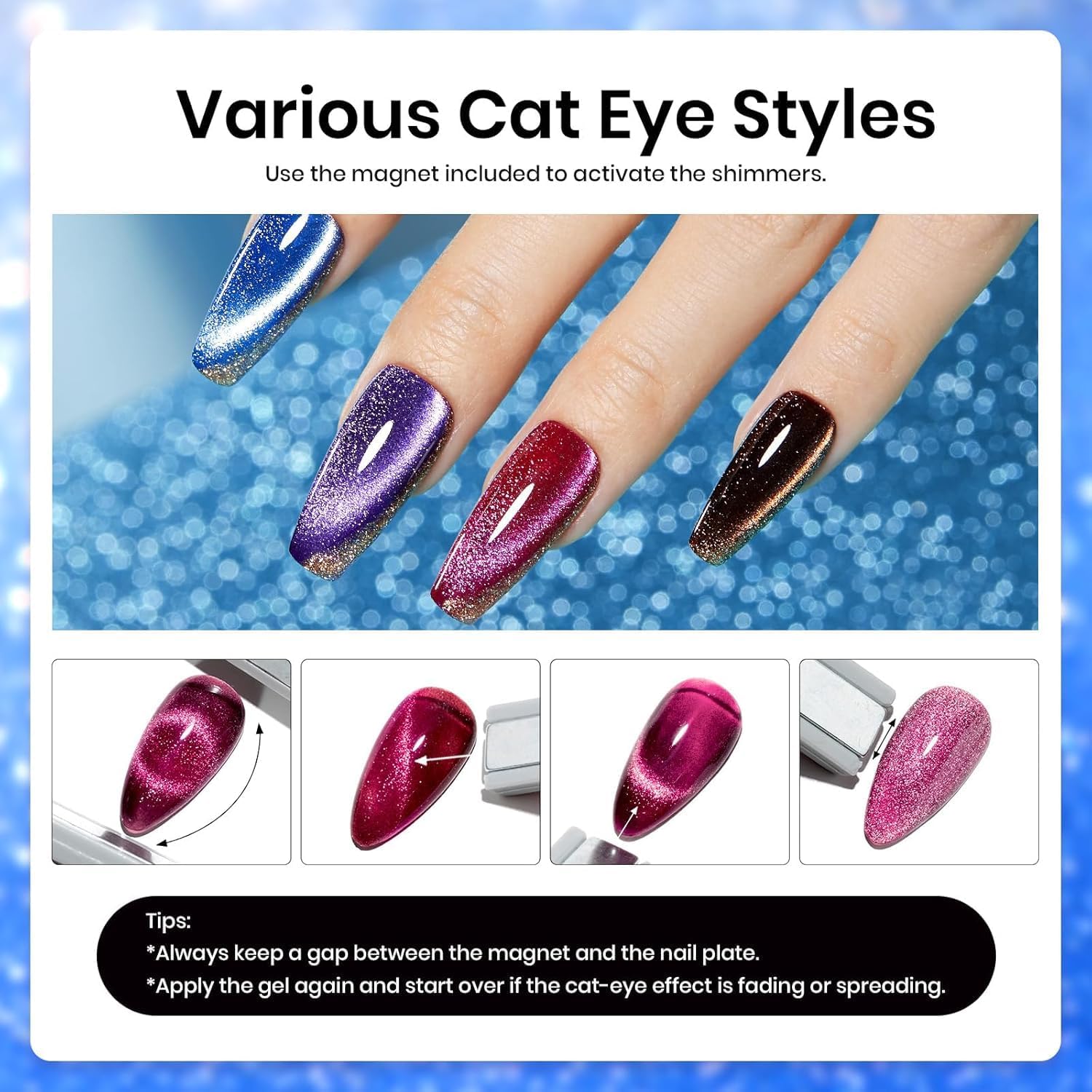 Beetles Cat Eye Gel Nail Polish Set — 36 Colors + Magnet Kit