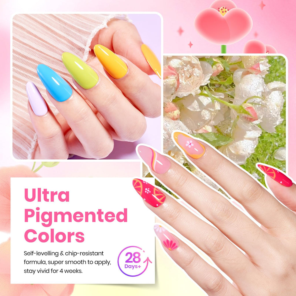 Beetles Spring Gel Nail Polish Set – 36 Jelly Colors with Base & Top Coats | Gift-Ready Kit