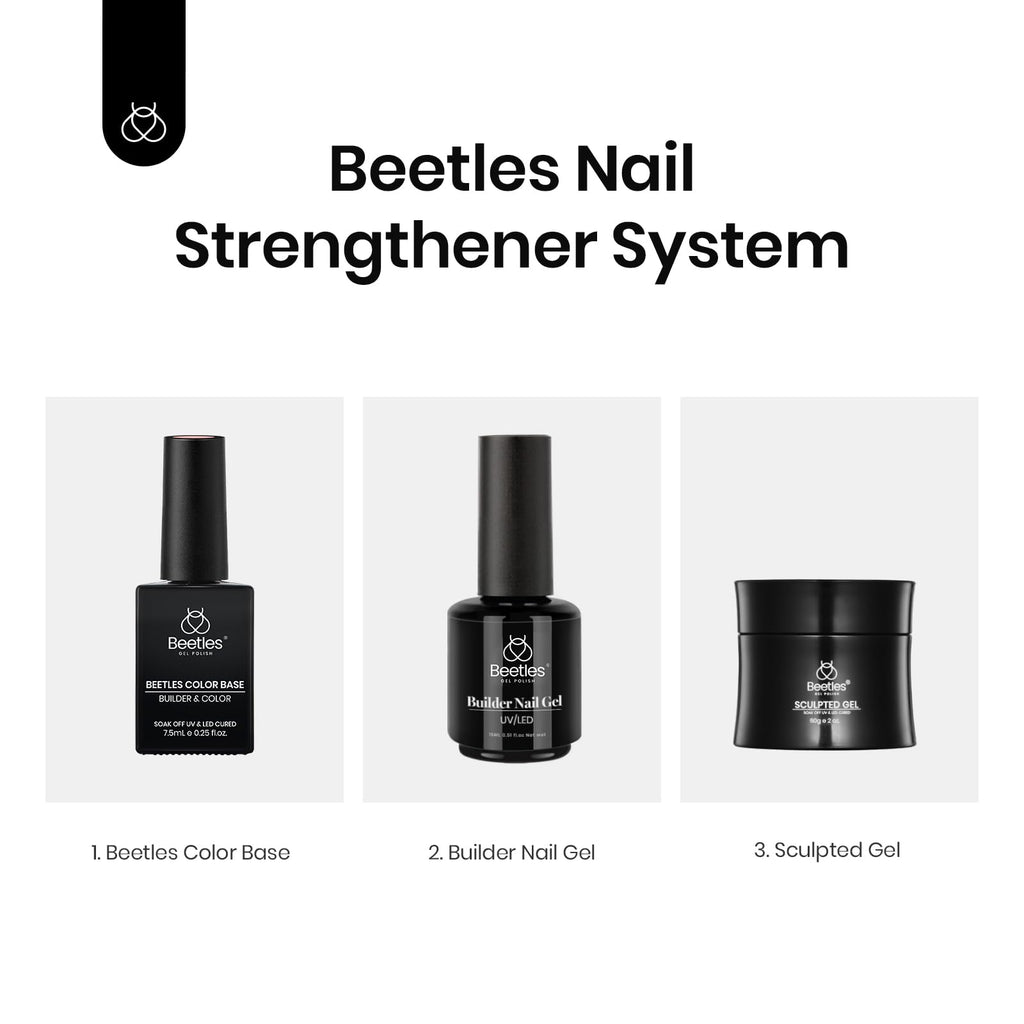 Beetles Rubber Base Gel 6-Piece Set – Nude Builder Gel Polish, UV/LED Cure