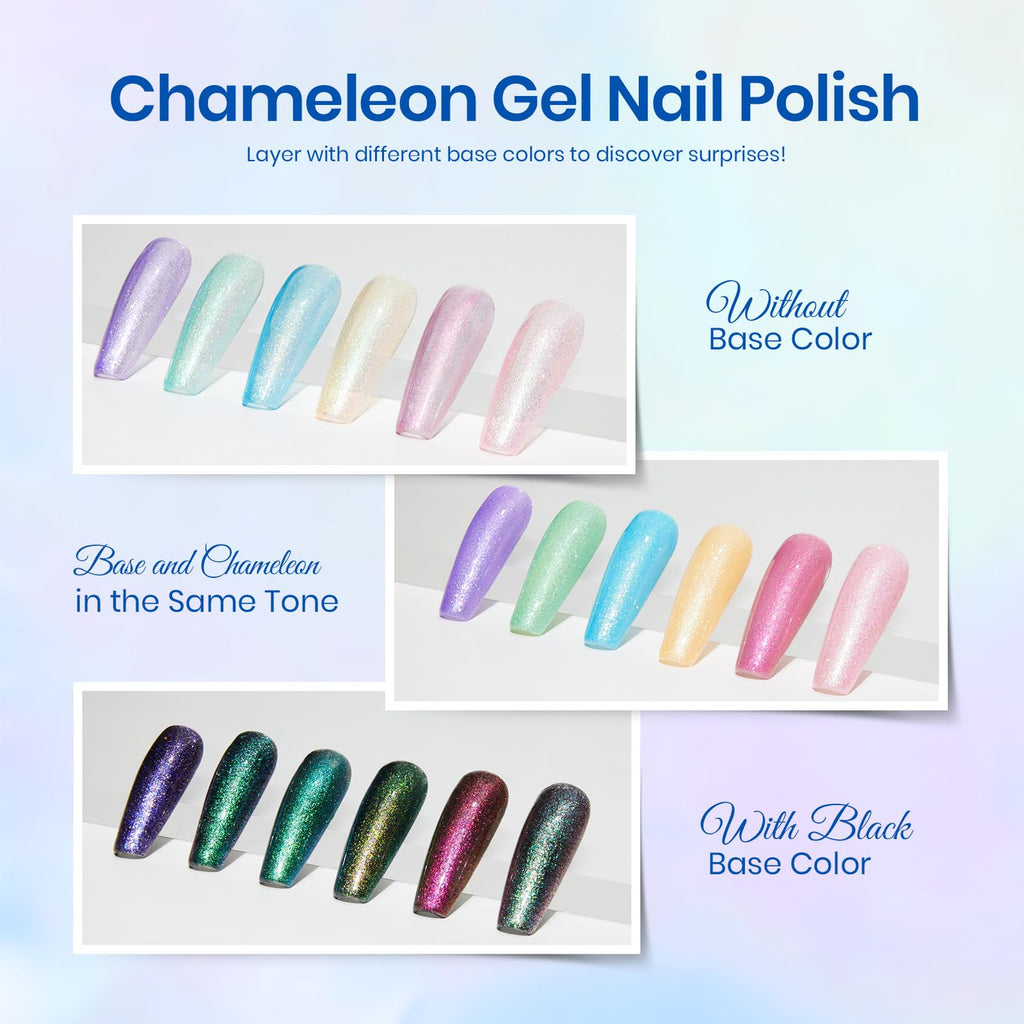 Beetles Glitter Gel Nail Polish Set – 6 Shimmering Colors for DIY Manicure, UV/LED Soak-Off
