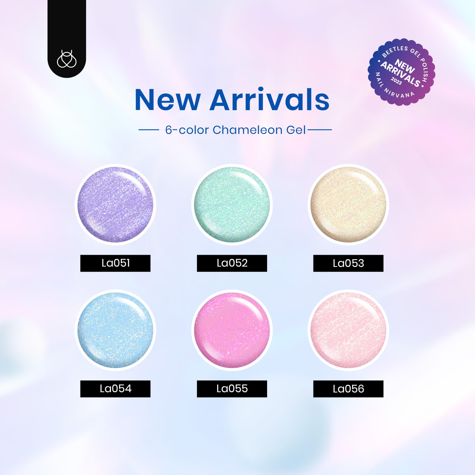 Beetles Glitter Gel Nail Polish Set – 6 Shimmering Colors for DIY Manicure, UV/LED Soak-Off