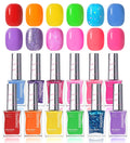 Beetles Glitter Neon Nail Polish Set – 12 Quick-Dry Neon Glitter Colors for DIY Nails