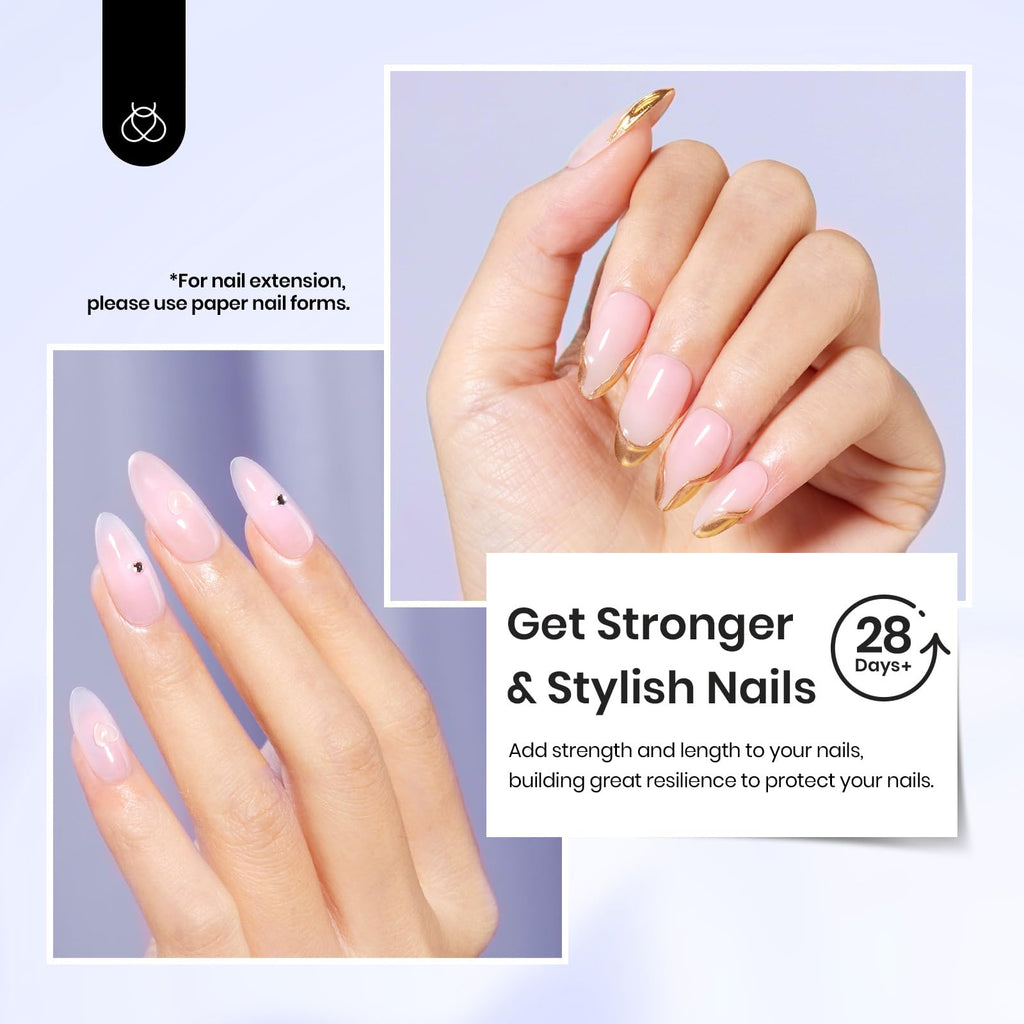 Beetles Builder Gel Kit 15ml 3Pcs with No-Wipe Top Coat & Base Coat for Nail Extensions