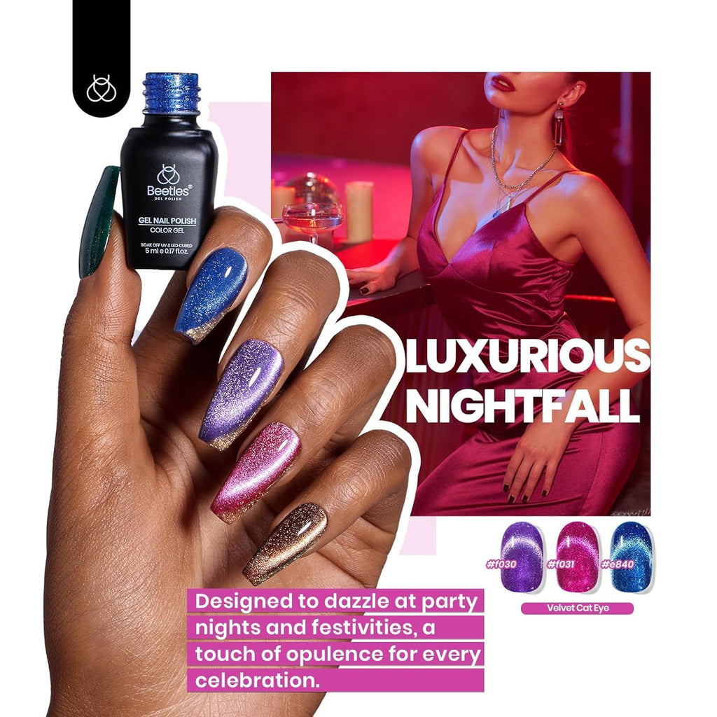 Beetles Cat Eye Gel Nail Polish Set — 36 Colors + Magnet Kit