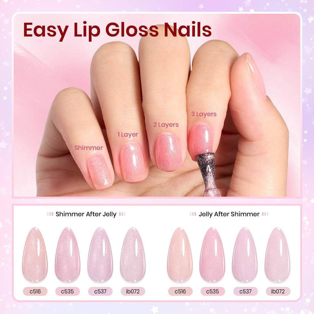Beetles Jelly Gel Nail Polish Set – 25Pcs, 20 Colors, Soak-Off UV Gel Kit + Base Coat, Top Coats, Pearls