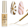 Beetles Gold Gel Liner – 7ml Metallic French Tip with 3D Mirror Chrome Finish, Built-in Thin Brush