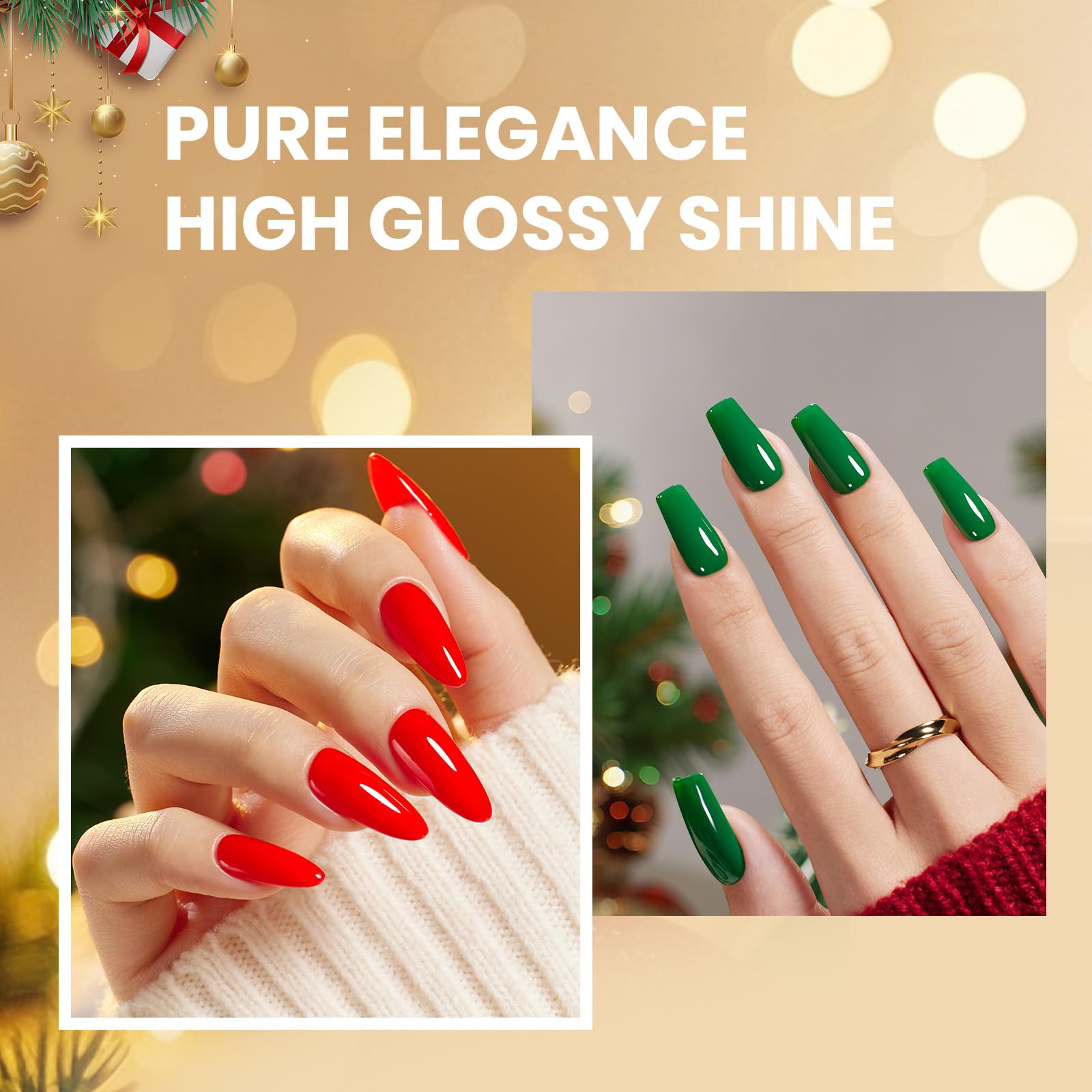 Beetles Green & Red Gel Polish Set – Prelude of Celebration (2 x 15ml)
