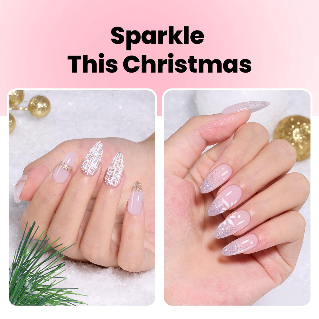 Beetles Hard Gel Kit – 3 Colors 9-in-1 Builder Gel for Salon Nails (Nude, Pink, Clear) UV/LED Cure