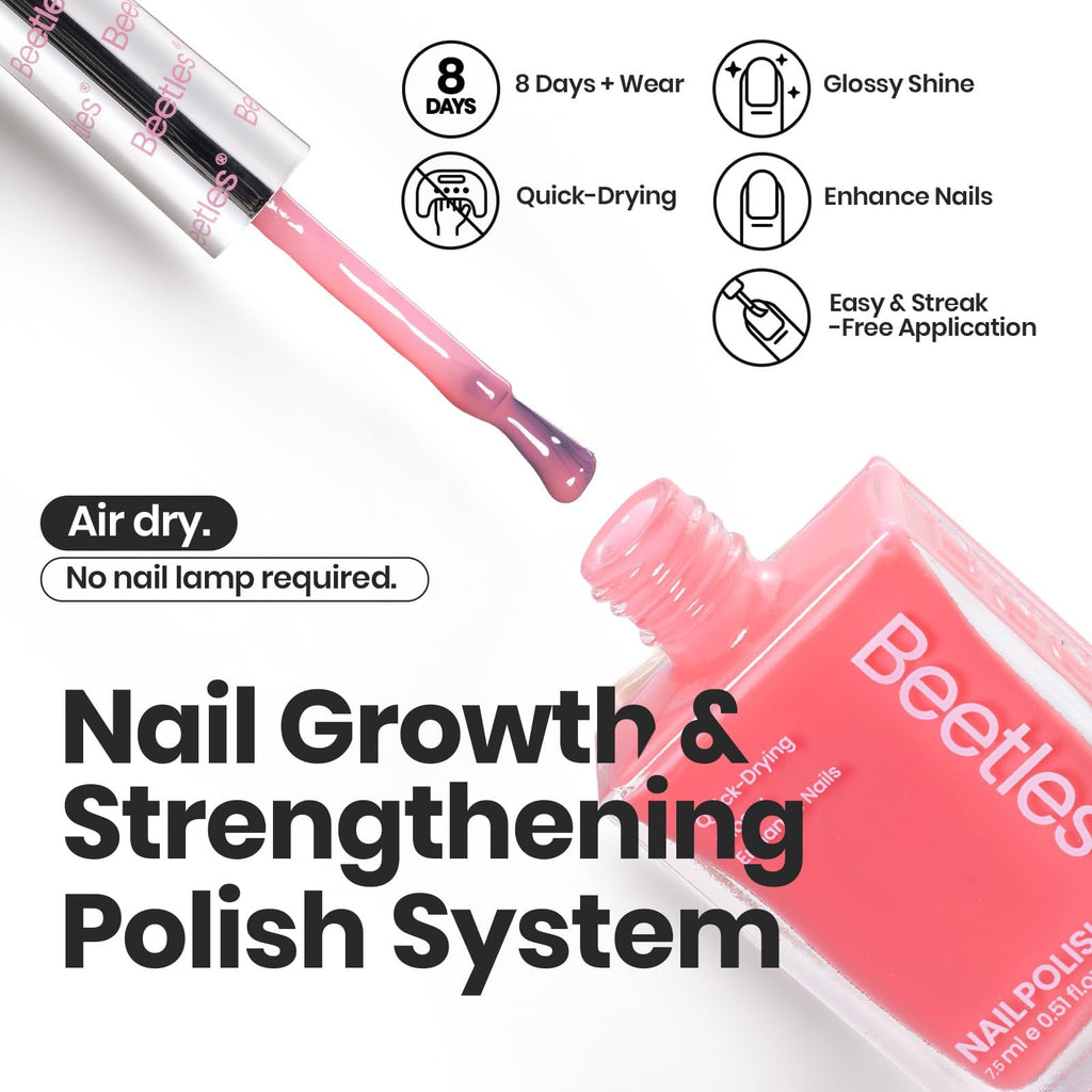 Beetles Nail Polish Set Heartbeat – 6 Colors Quick Dry Pearl Shimmer for DIY Nail Art