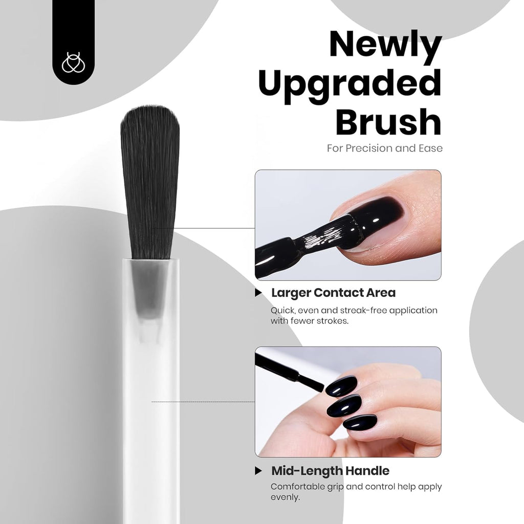 Beetles Black & White Gel Polish Kit — HEMA-Free, Soak-Off, 2 Colors, Same Bottle Design