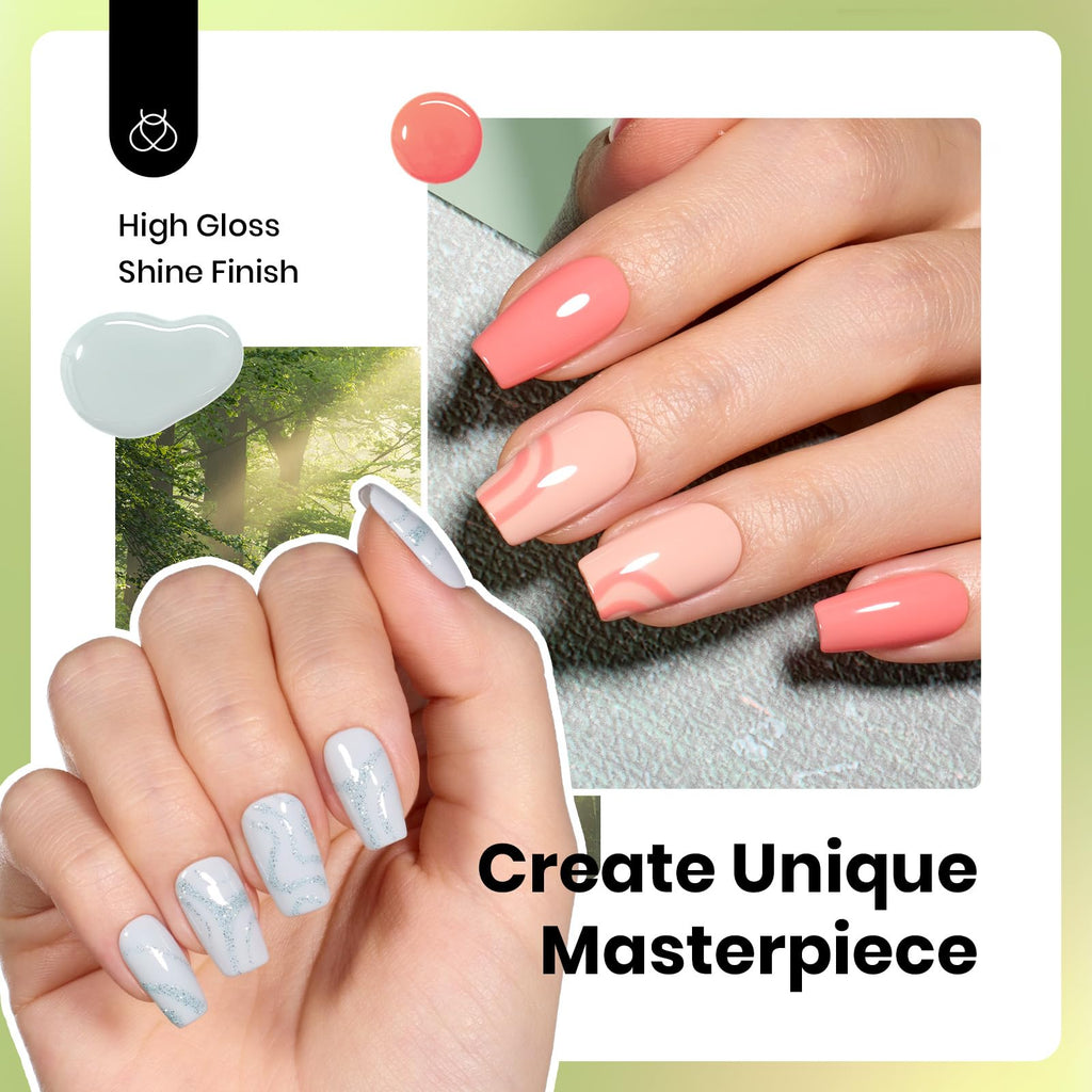 Beetles Spring Gel Polish Set – 6 HEMA-Free Colors (15ml) for UV/LED Nail Lamp