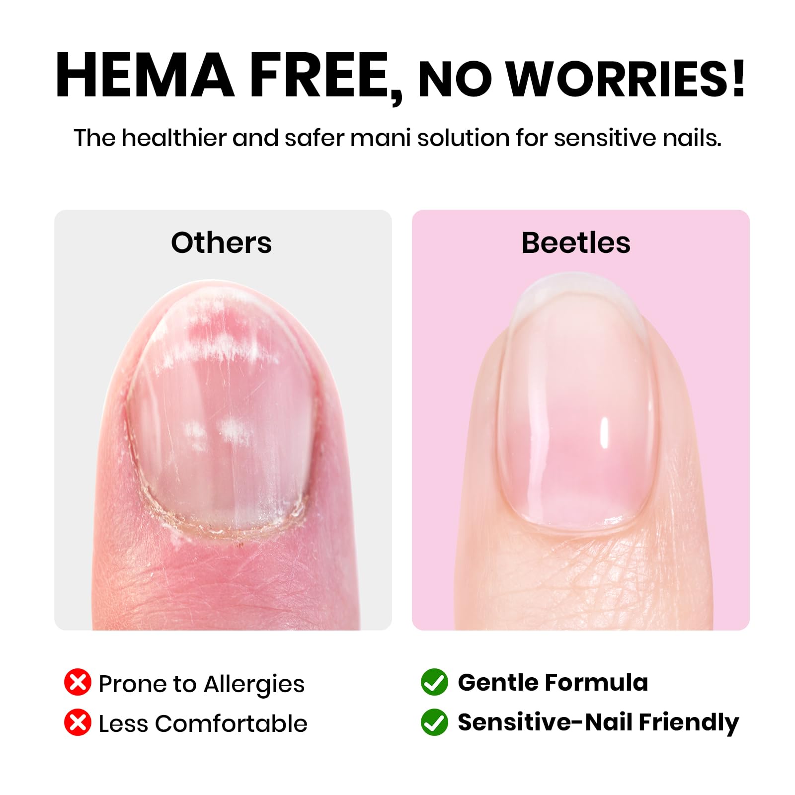 Beetles Hema Free Gel Top & Base Coat with Matte Top Coat Set – 3-Piece Gel Nail Kit for Soak-Off UV/LED