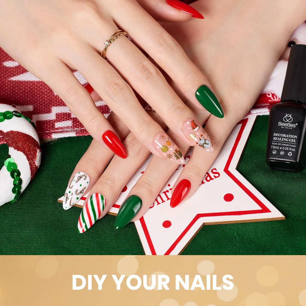Beetles Green & Red Gel Polish Set – Prelude of Celebration (2 x 15ml)