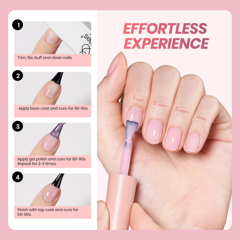 Beetles Jelly Gel Nail Polish Set – 6 Neutral Colors for Sheer Nude to Brown