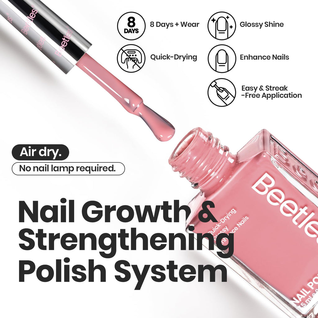 Beetles Jelly Nail Polish Set – 6 Quick-Dry Pink Nude Colors