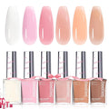Beetles Jelly Nail Polish Set – 6 Quick-Dry Pink Nude Colors