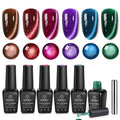Beetles Jewel Parade Cat Eye Gel Nail Polish Set – 6 Color Magnetic Glitter Kit for UV/LED