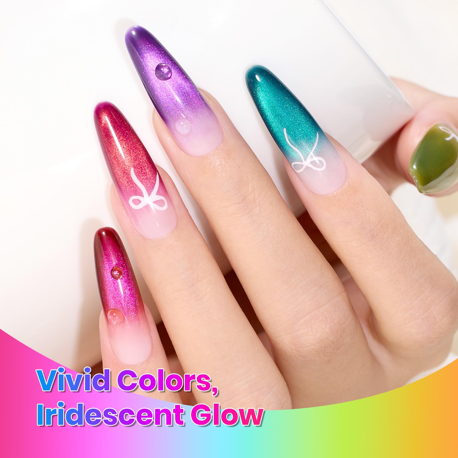 Beetles Fairy Prism Cat Eye Gel Nail Polish Set – 6 Magnetic Colors Kit