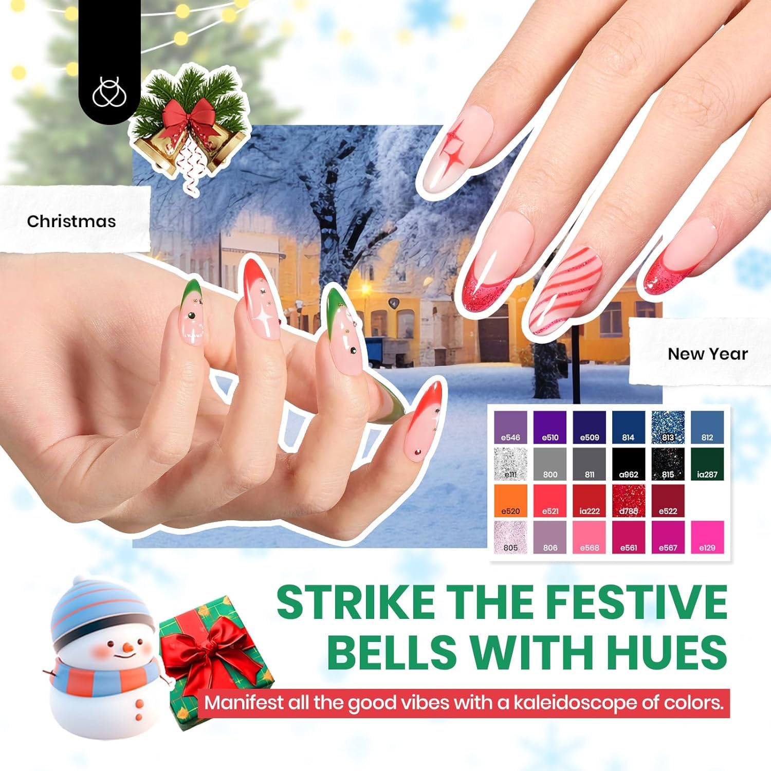 Beetles Winter Gel Nail Polish Set — 60 Colors, Base & Top Coat Kit, 8-Piece Tools, UV/LED Ready for DIY Nails