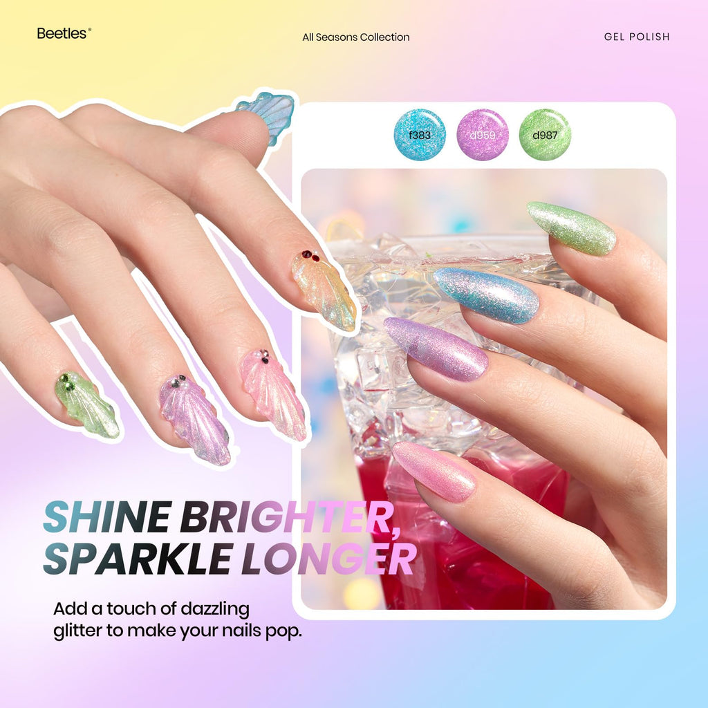 Beetles Spring Gel Nail Polish Set – 53 Pcs, 48 Colors, Base & Top Coats, Nail Magnetic