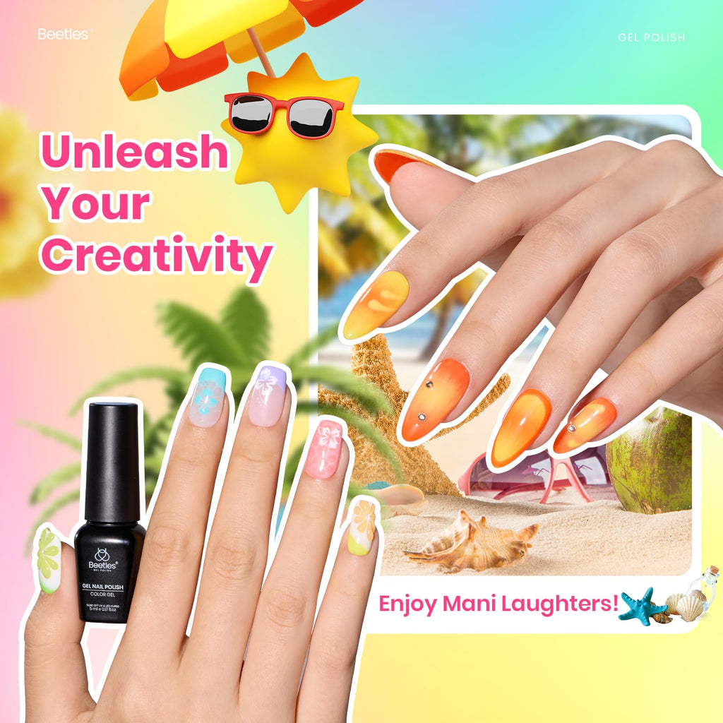 Beetles Spring Gel Polish Set – 36 Colors Pastel Neon UV Gel Nail Polish with Base & Top Coats