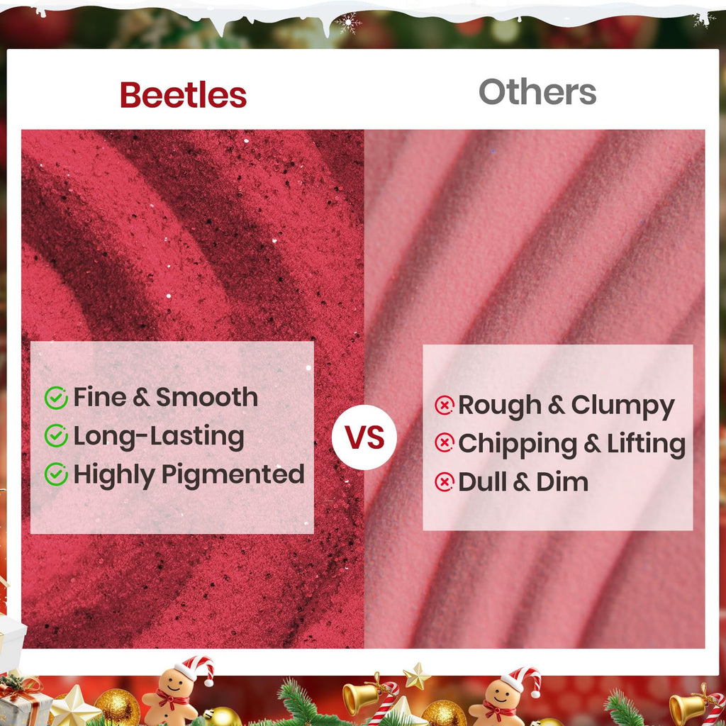 Beetles Christmas Dip Powder Nail Kit – 4 Winter Colors + Liquid Set & Tools for Easy DIY Manicure