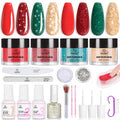 Beetles Christmas Dip Powder Nail Kit – 4 Winter Colors + Liquid Set & Tools for Easy DIY Manicure