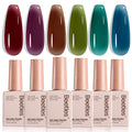 Beetles Midnight Syrup Jelly Gel Nail Polish Set – 6-Color Jelly Gel Kit for Manicures