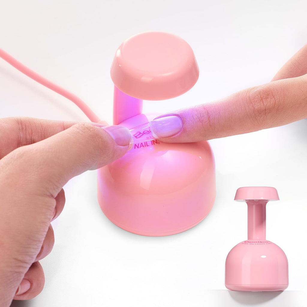 Beetles Mini UV Light for Gel Nails – Small Flash Cure Lamp with Smart Sensor | Pink