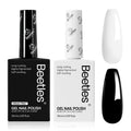 Beetles Black and White Gel Polish – HEMA-Free Monochrome Set, 2x15ml