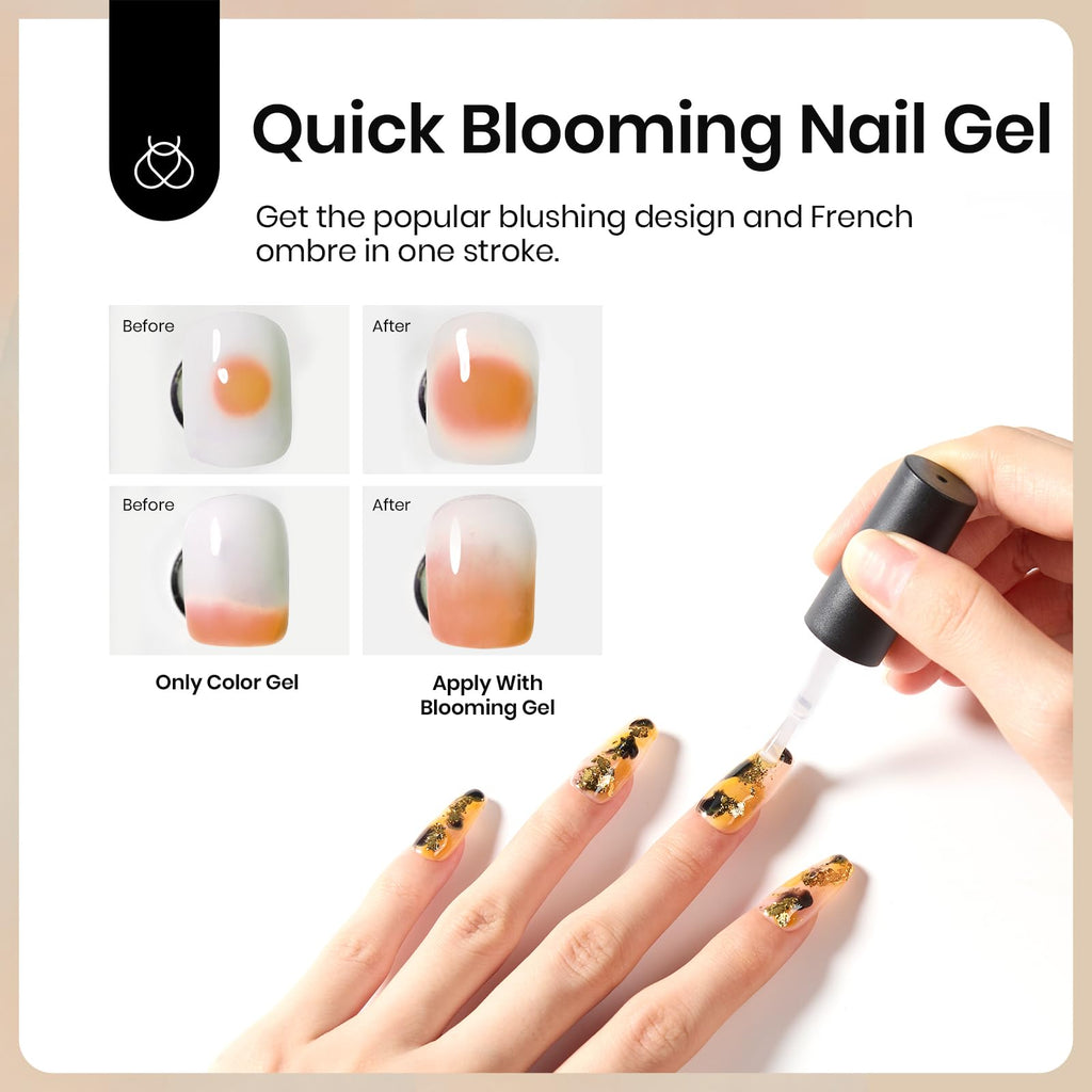 Beetles Builder Gel & Blooming Gel Set — 15ml Each for Marble Nail Art & Builder Extensions