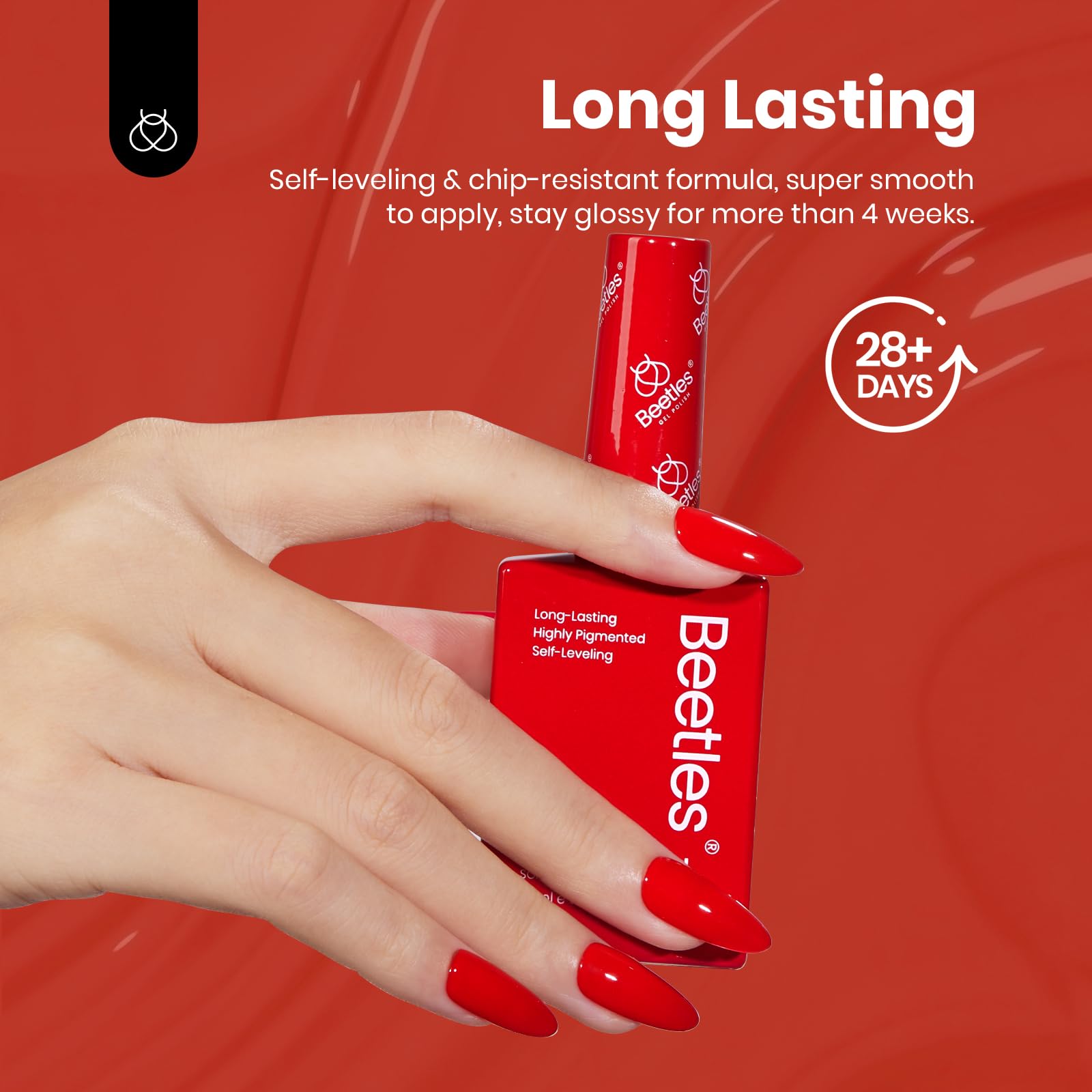 Beetles Red Pink Gel Polish Set - 6 HEMA-Free Colors, 15ml UV LED