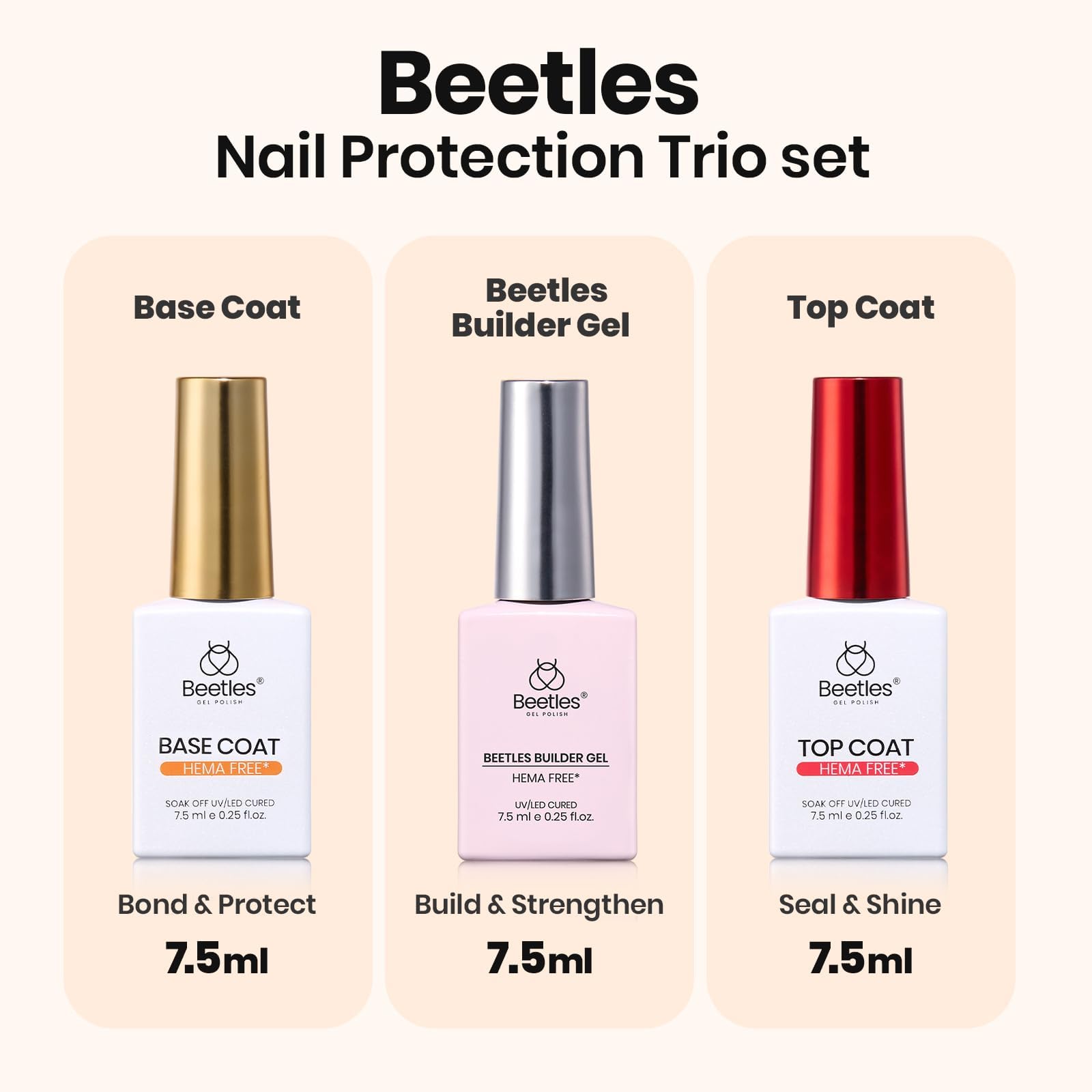 Beetles Builder Gel Kit – HEMA-Free 8-in-1 Nail System + Mini Lamp