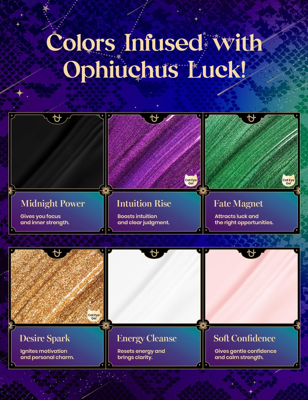 Beetles Lucky Box Ophiuchus Zodiac Gel Nail Kit – Cat Eye, Jelly Gel, Base & Top Coat