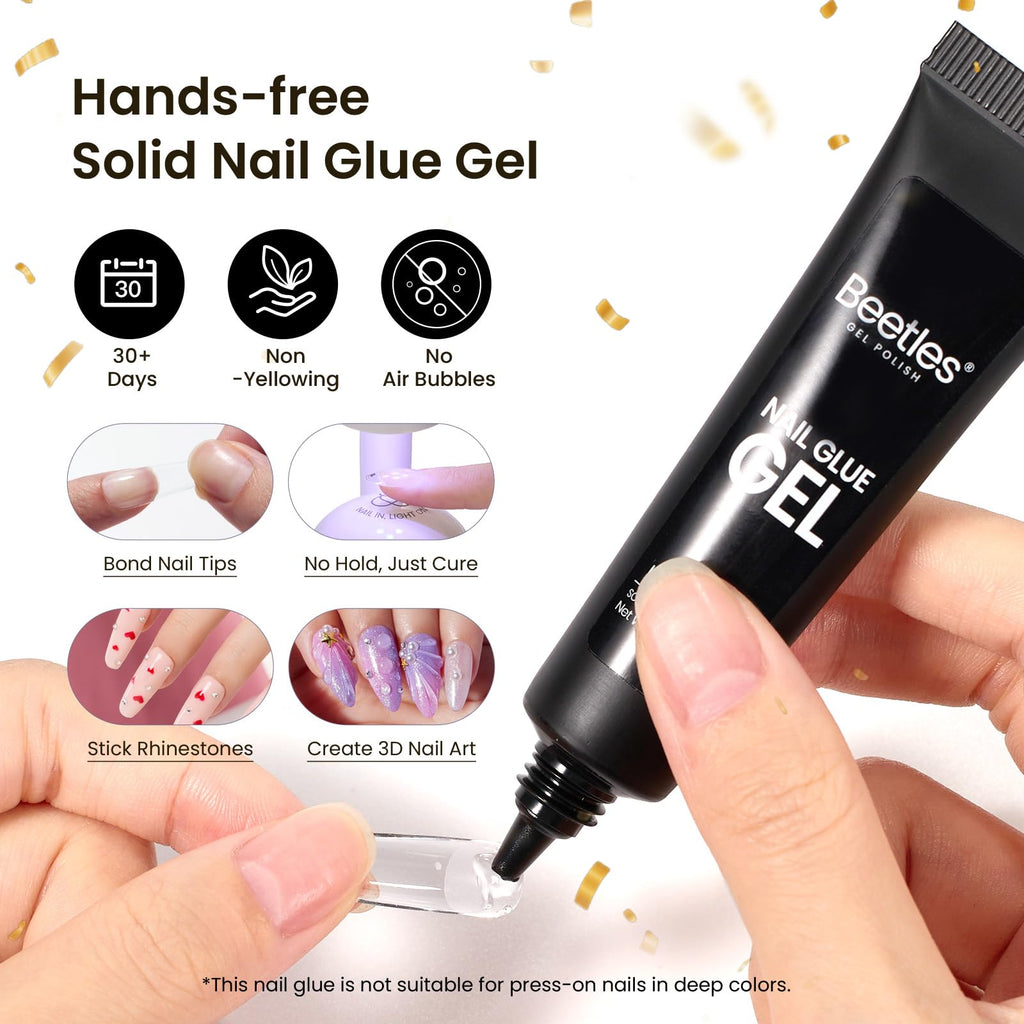Beetles Gel Nail Kit Short Almond Gift Spree – 576Pcs Tips, Dehydrator & Primer + Mini Lamp