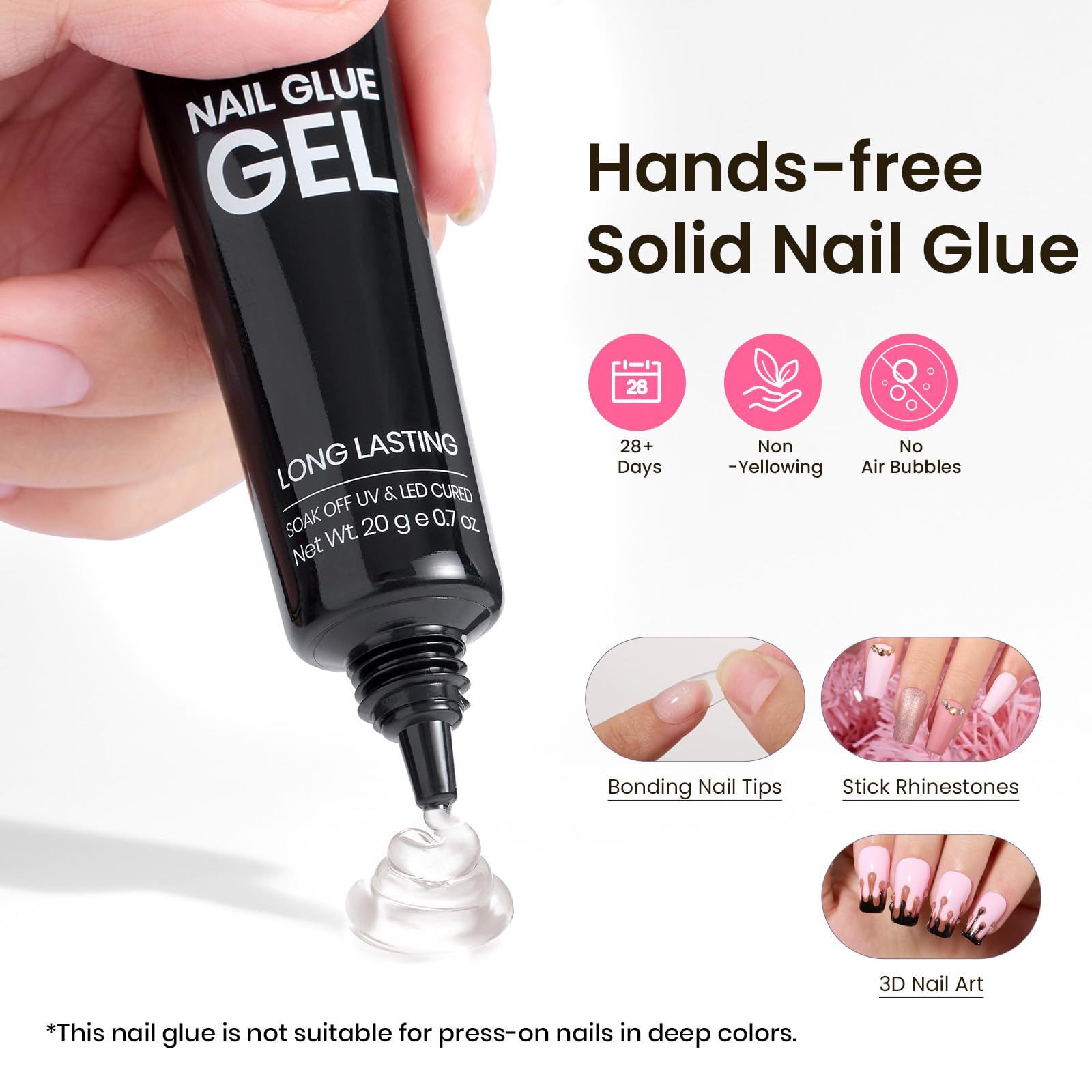 Beetles Tipex Gel Nail Kit Short Coffin – 224 Pcs, 16 Sizes, Glue & Mini UV Lamp