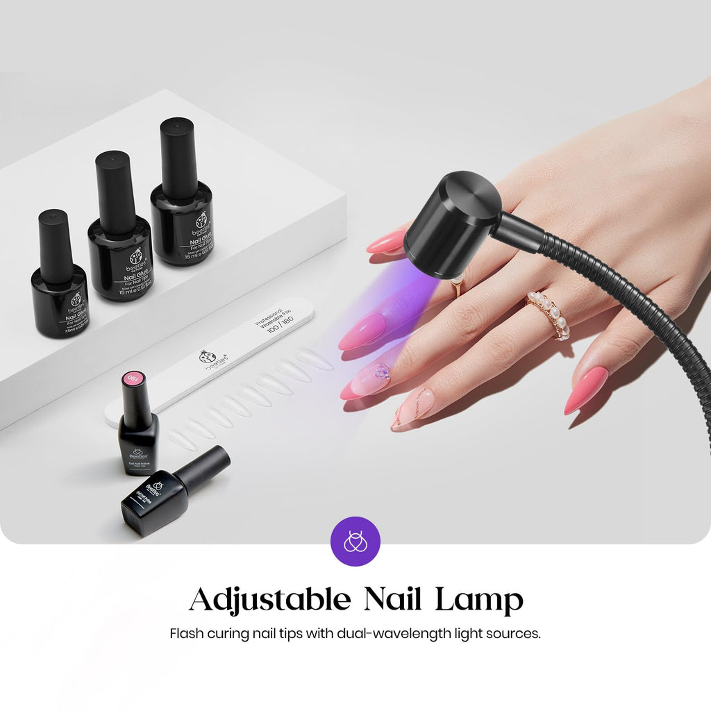 Beetles UV Nail Lamp – Mini LED Curing Light with Clamp for Gel Polish | Quick, Safe Dry for Home or Salon