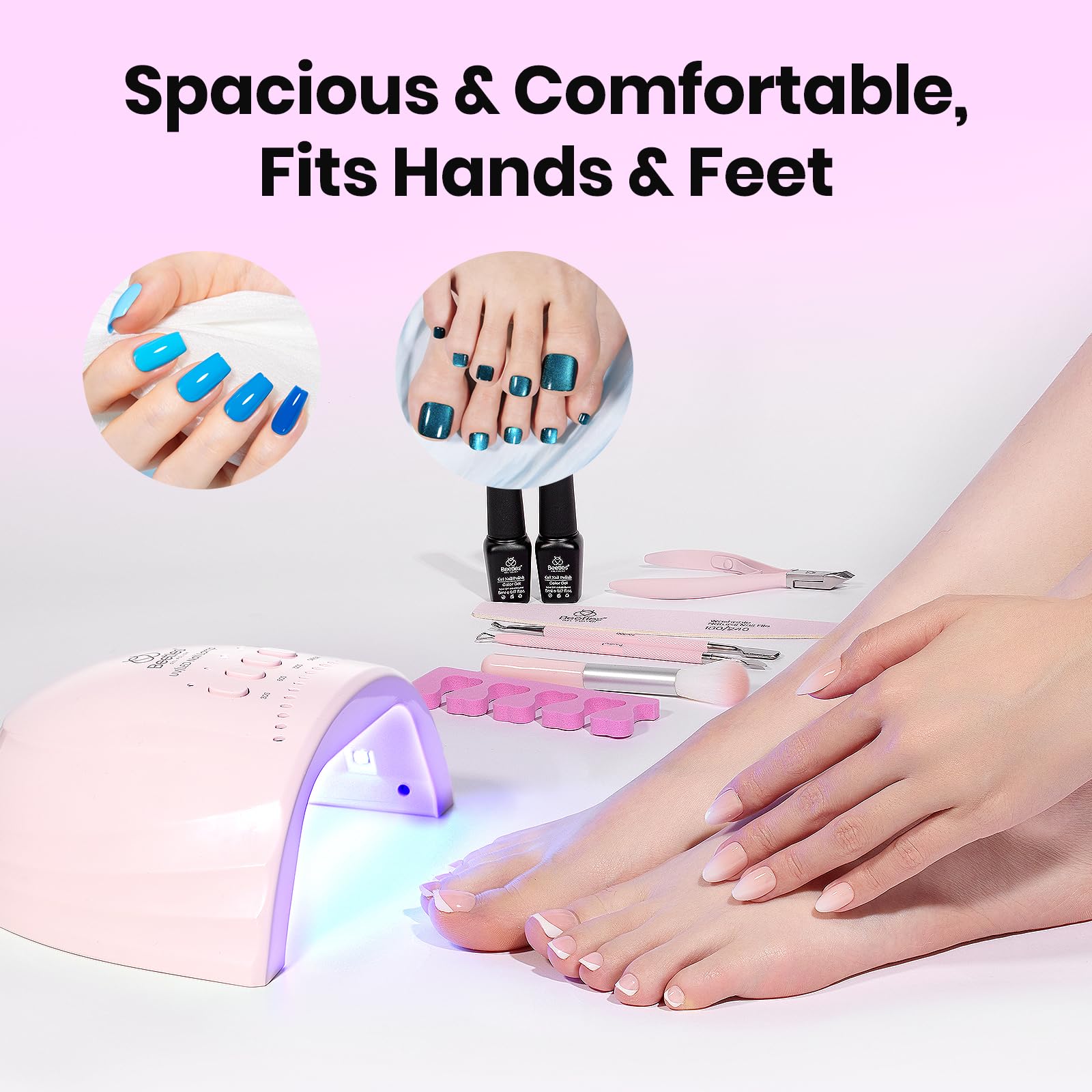 Beetles UV Nail Lamp | LED Nail Dryer with 3 Timers 30/60/120s | Smart Sensor