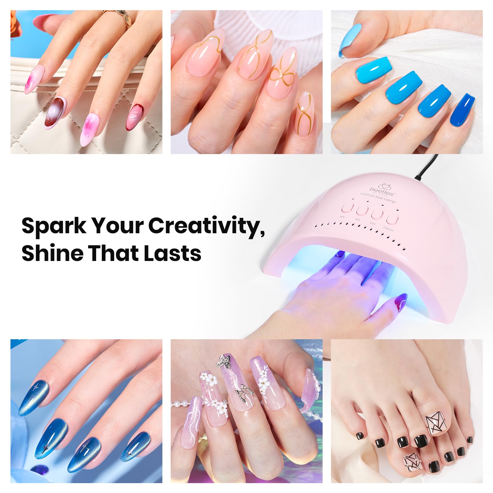 Beetles UV Nail Lamp | LED Nail Dryer with 3 Timers 30/60/120s | Smart Sensor