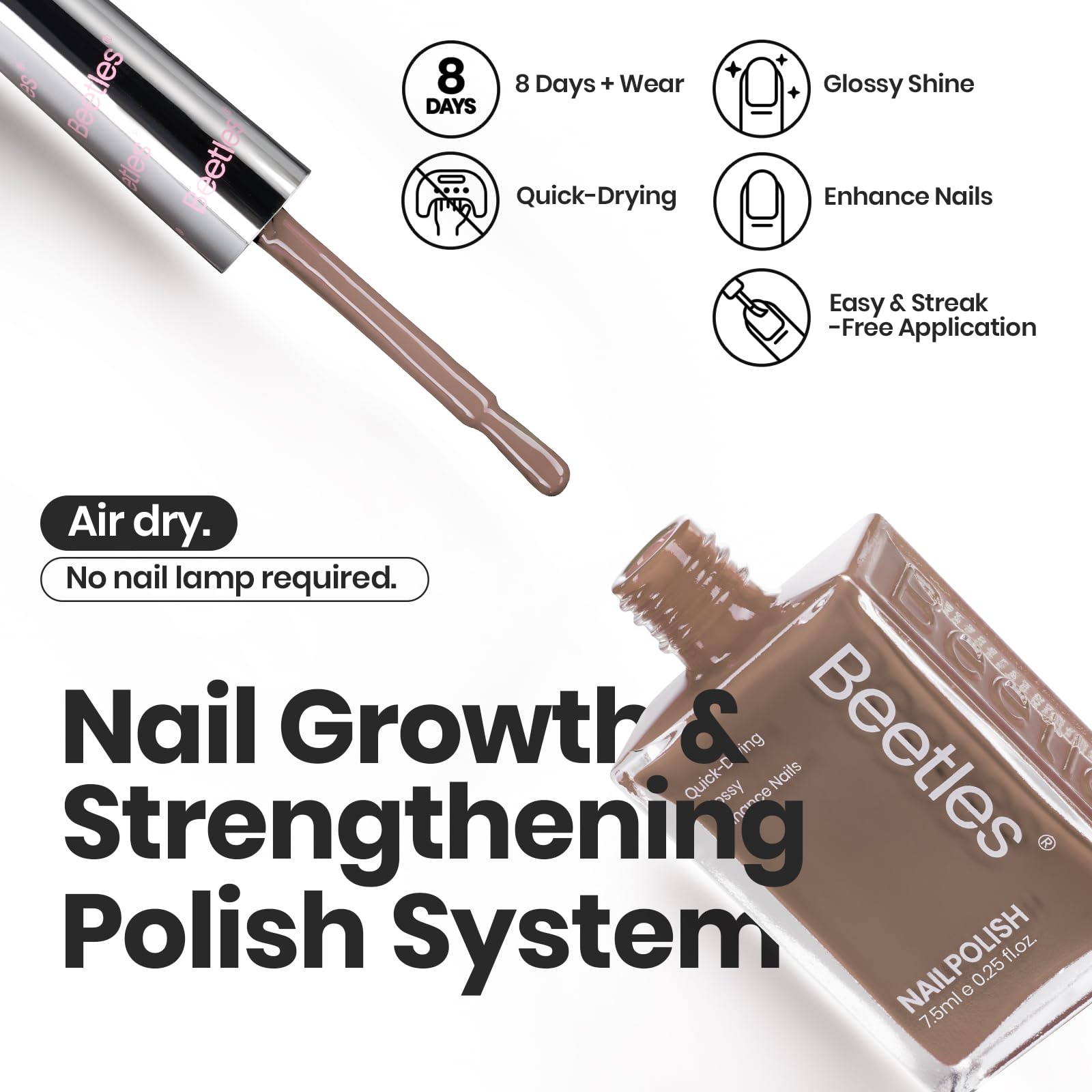 Beetles Fall Nail Polish Set Coconut Mousse – 6 Colors, Quick Dry, Nude Browns