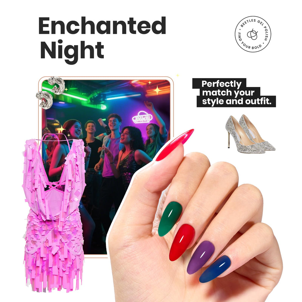 Beetles Gel Nail Polish Set – 6 Quick-Dry Jelly Colors for Winter and Fall