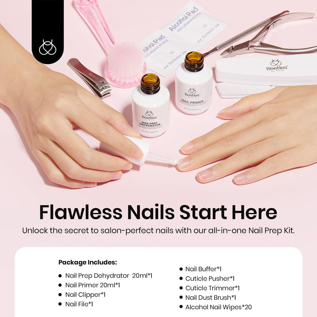 Beetles Nail Prep Kit: Dehydrator & Primer (20ml) – Hema-Free, Acid-Free