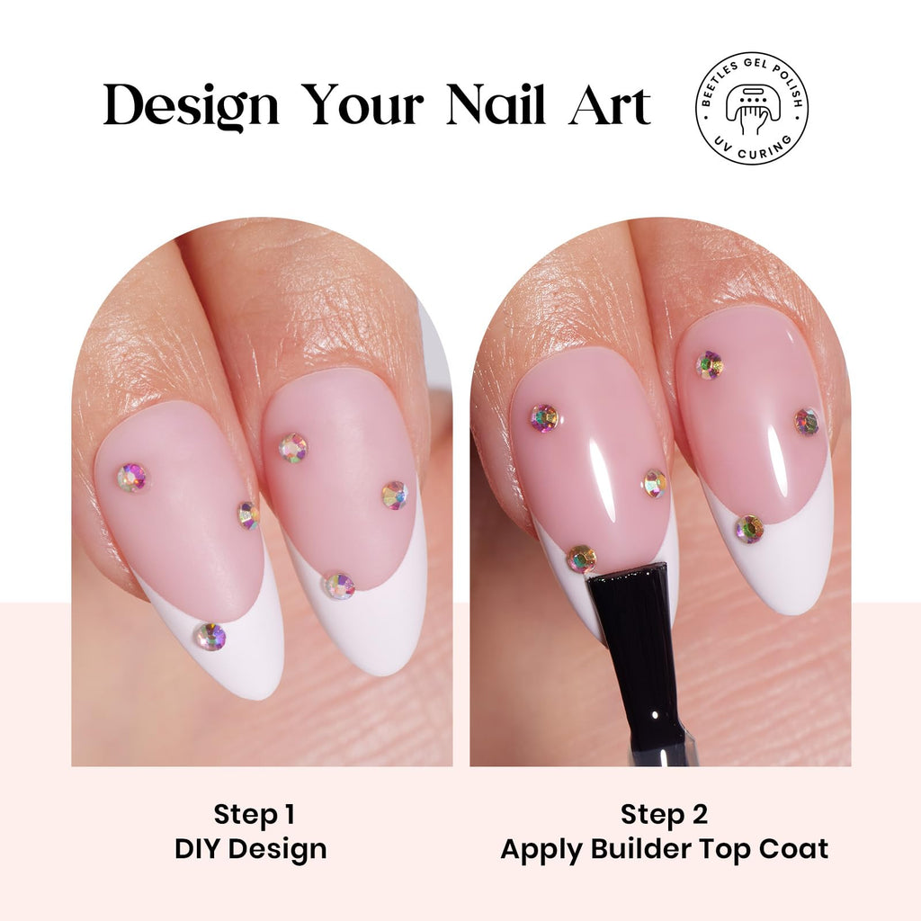 Beetles X Press Plus Gel Nails Kit – Peachy French | All-In-One Press-On Nails