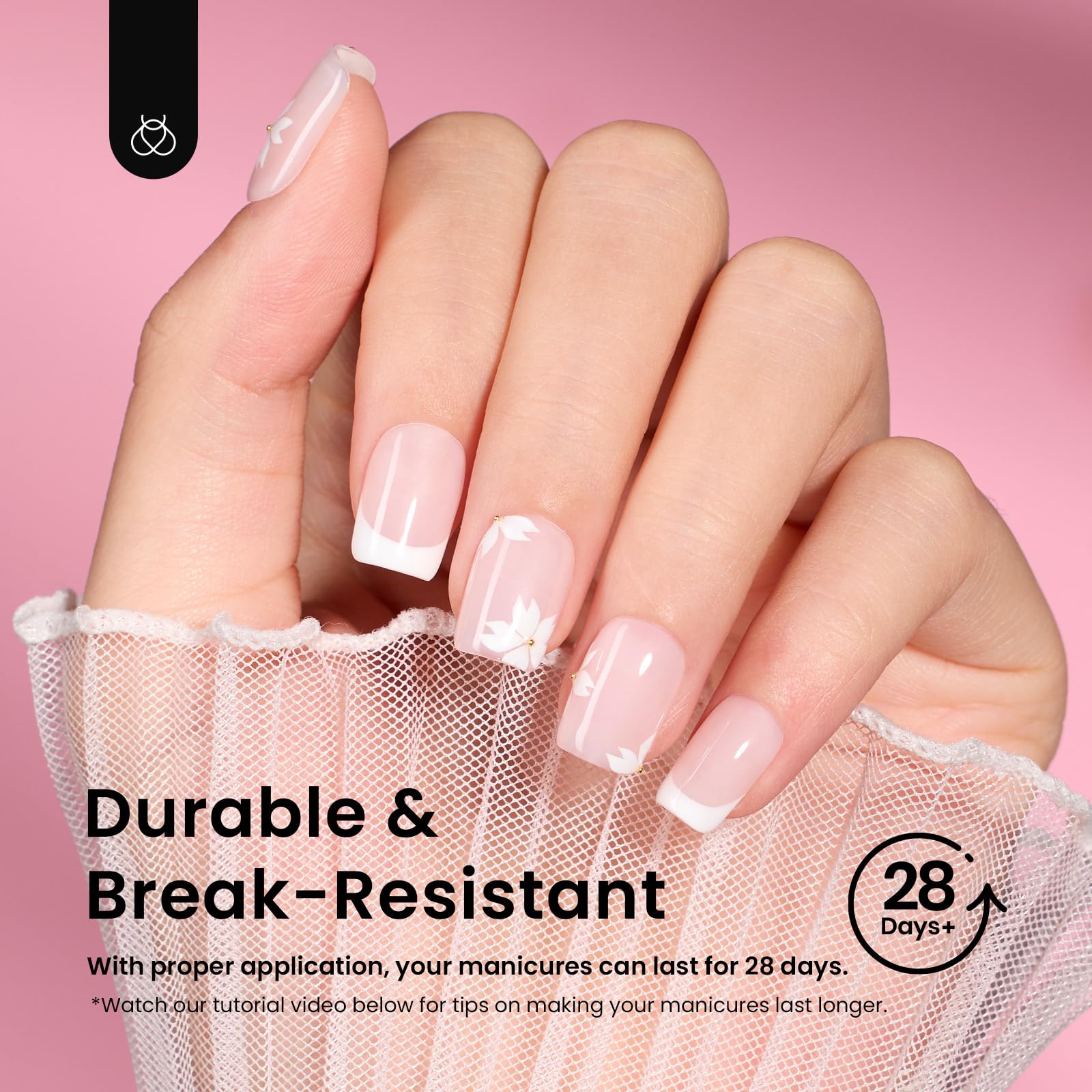 Beetles Gel Nail Tips 288Pcs – Extra Short Square Half Matte Etch-X for Fast DIY Extensions